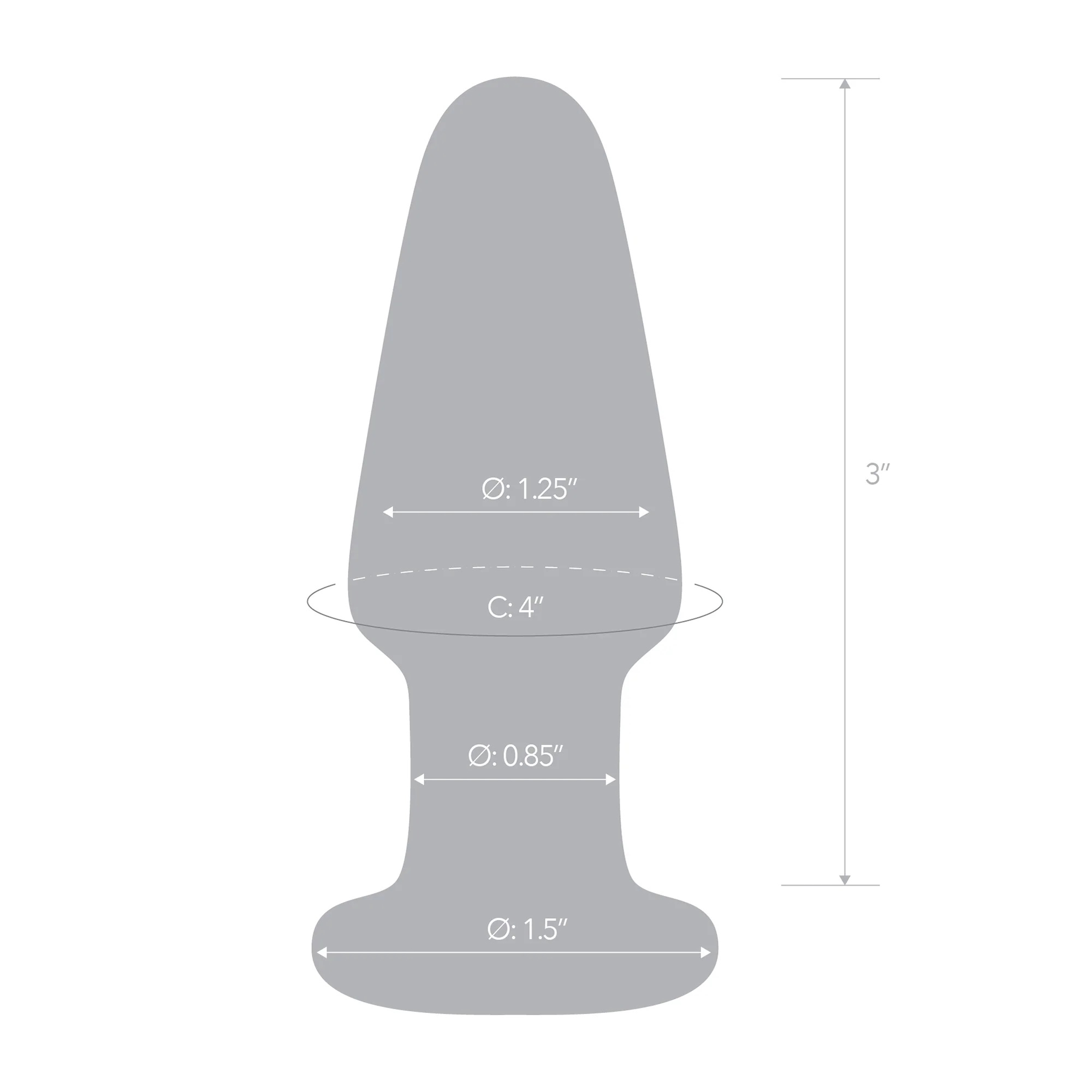 3.5 Inch Glass Butt Plug